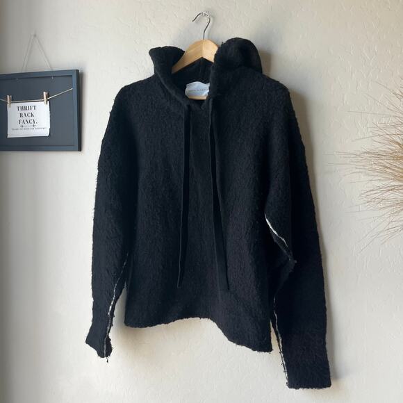 Maria McManus Brushed Fleece Wool Cashmere Blend Black Sweater Hoodie Size M - Picture 3 of 11